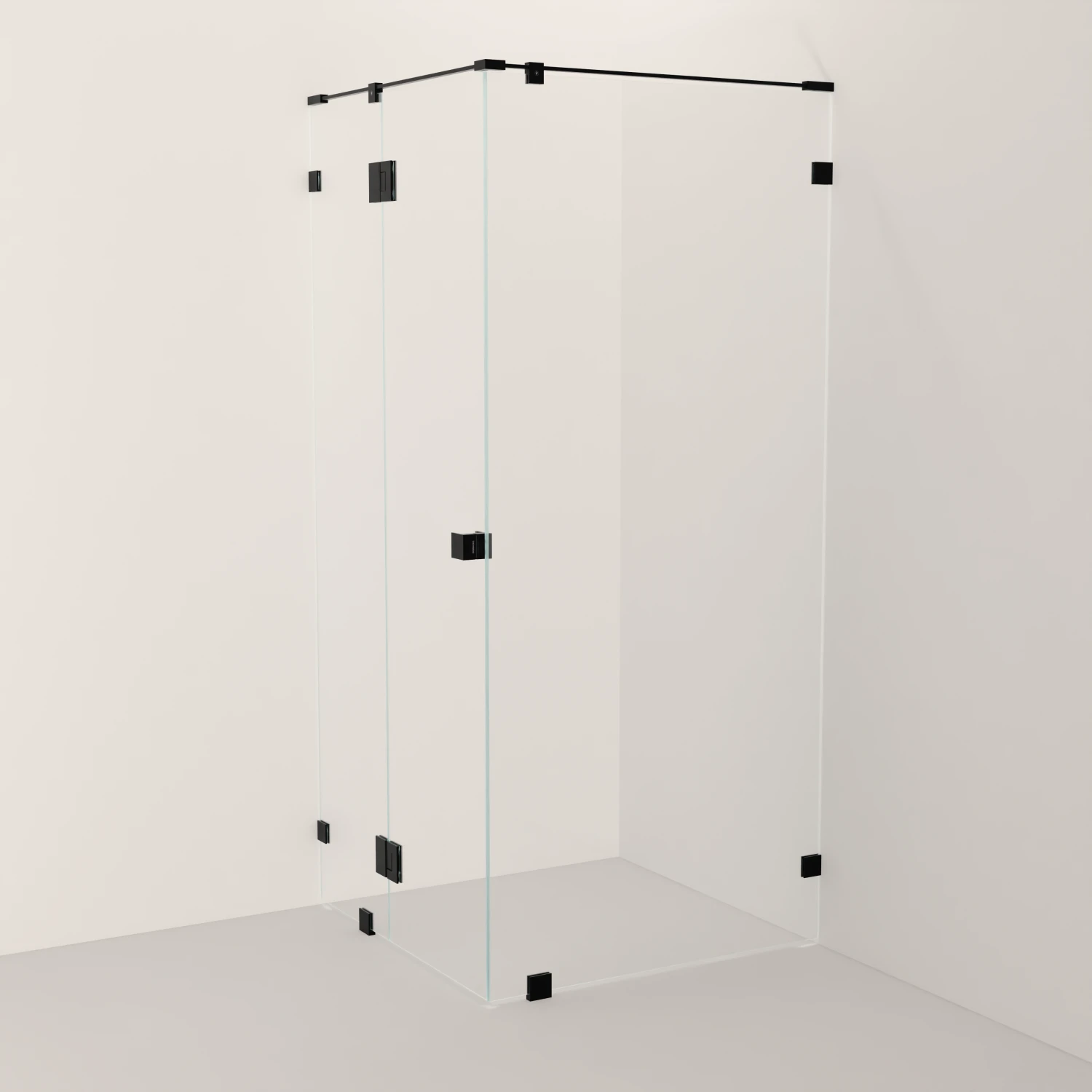 Fast glass - Dør - 90° - Glassfelt uten magnetprofil (19a)