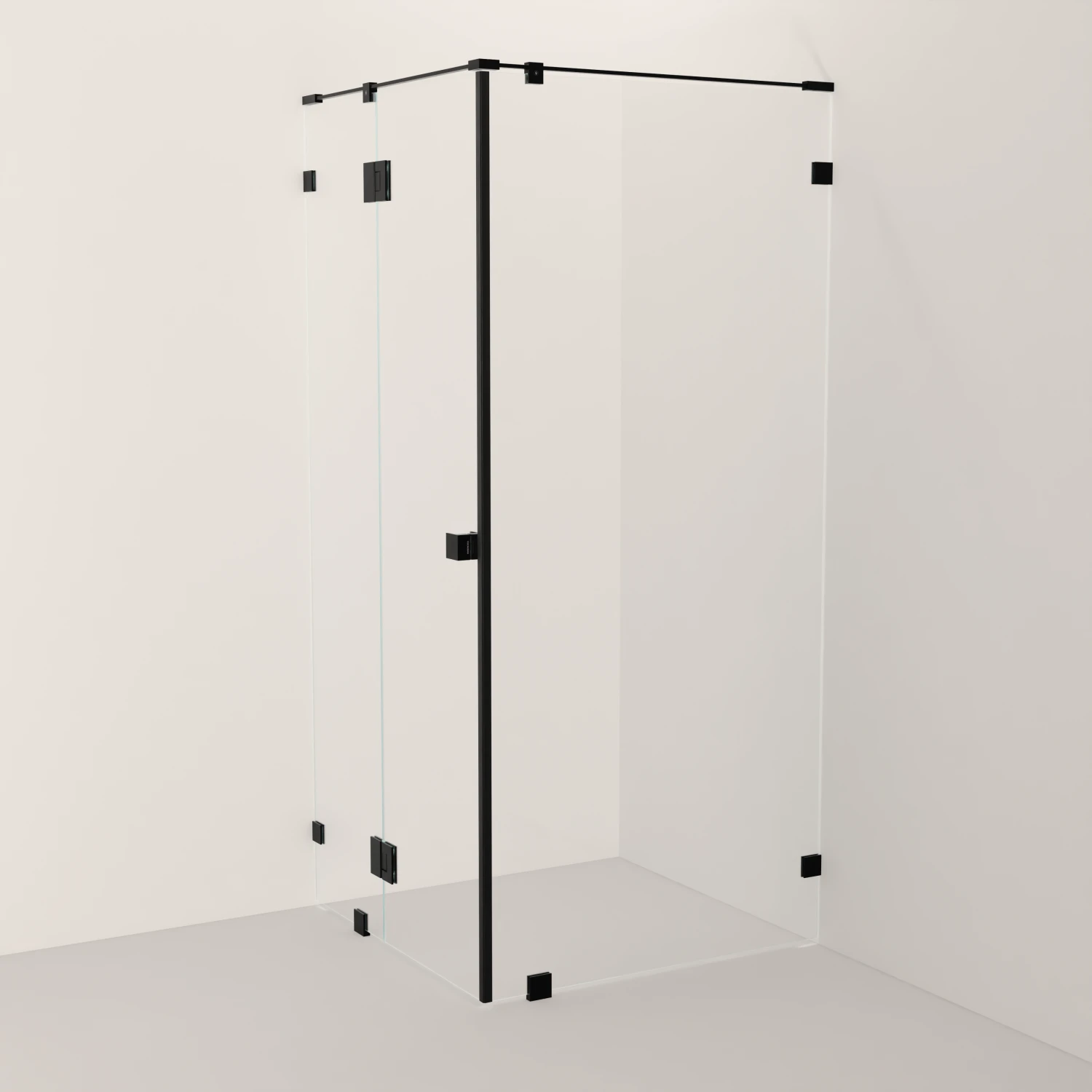 Fast glass - Dør - 90° - Glassfelt med magnetprofil (19b)