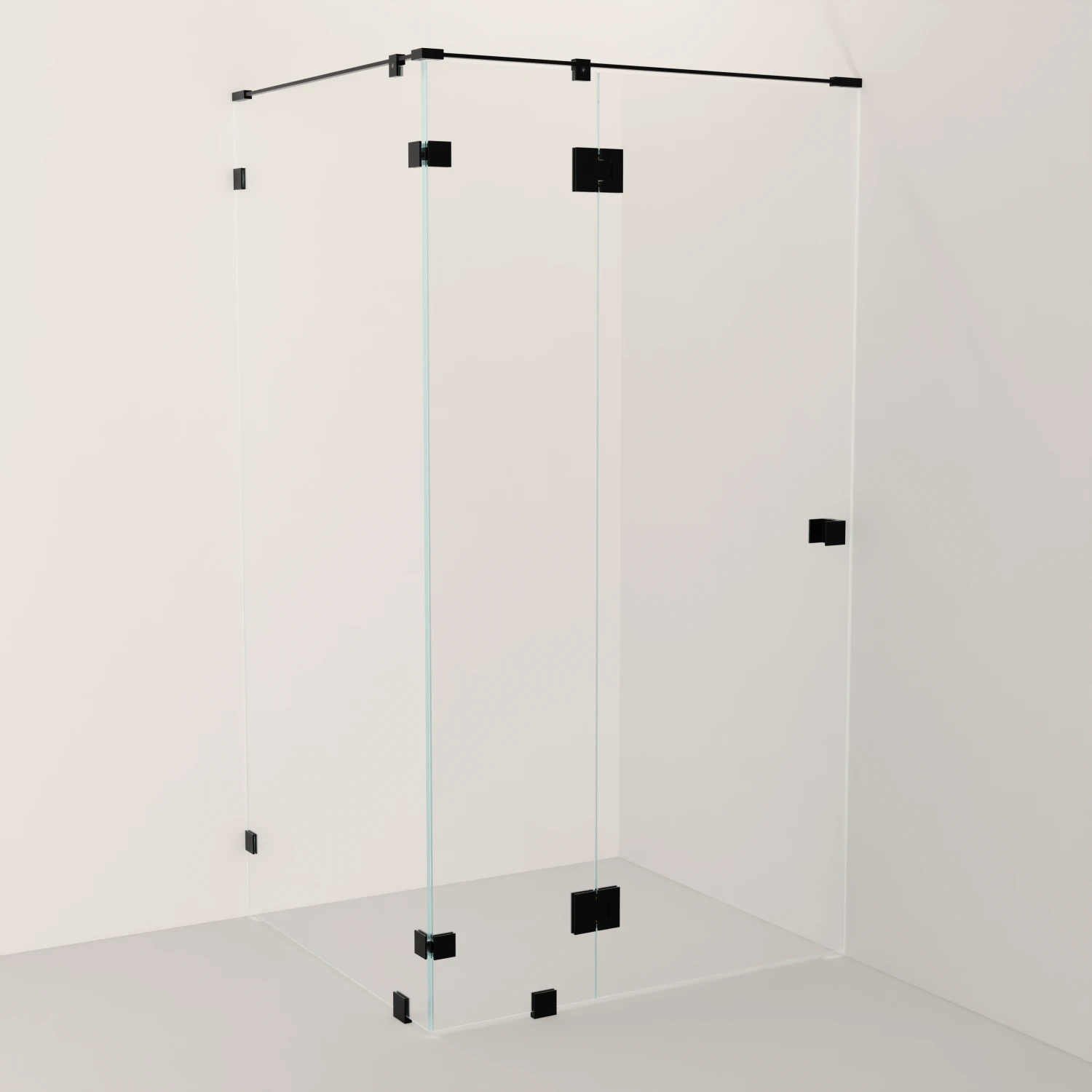 Glassfelt - 90° - Fast glass med dør (20)