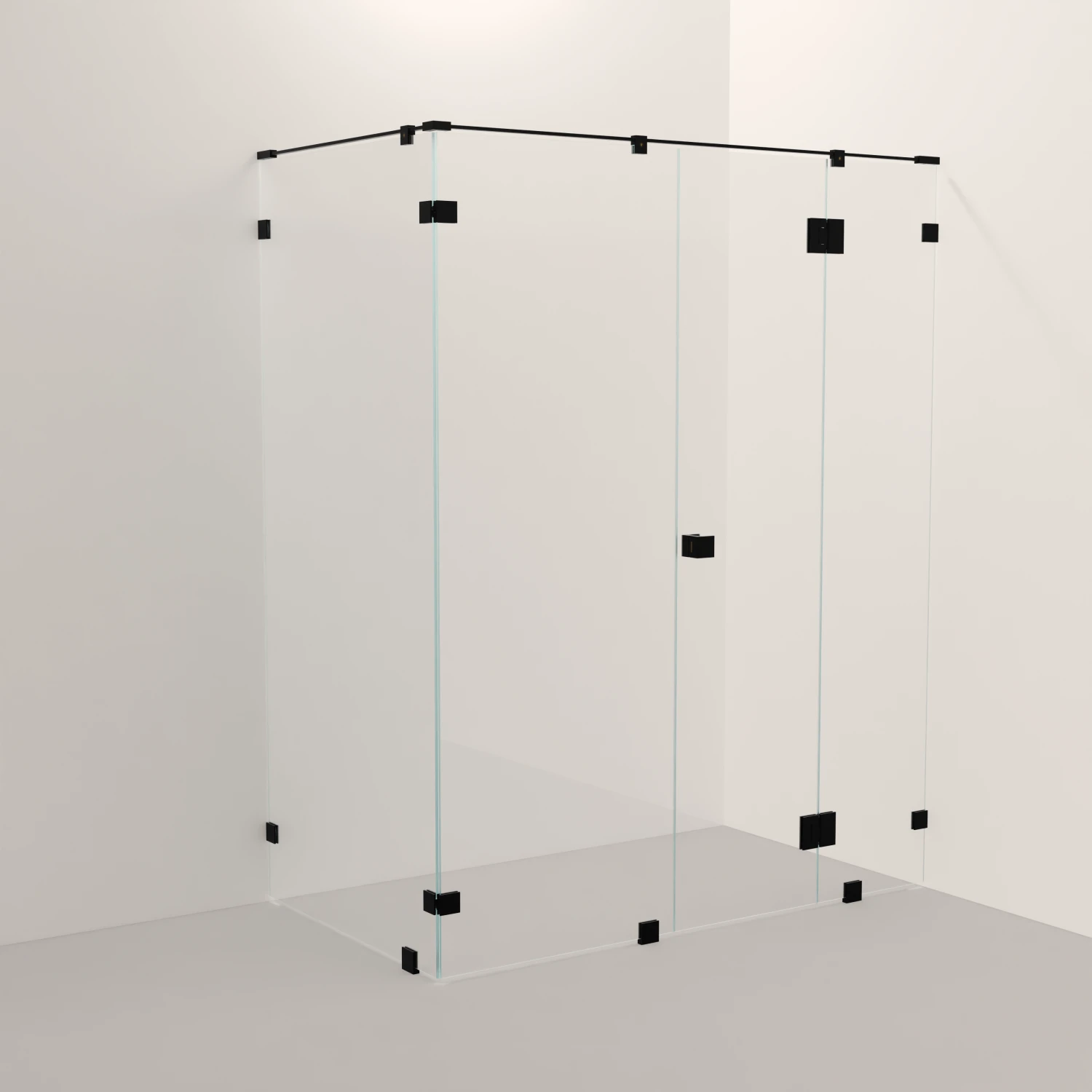 Glassfelt - 90° - Glassfelt - Dør på glassfelt uten magnetprofil (22a)
