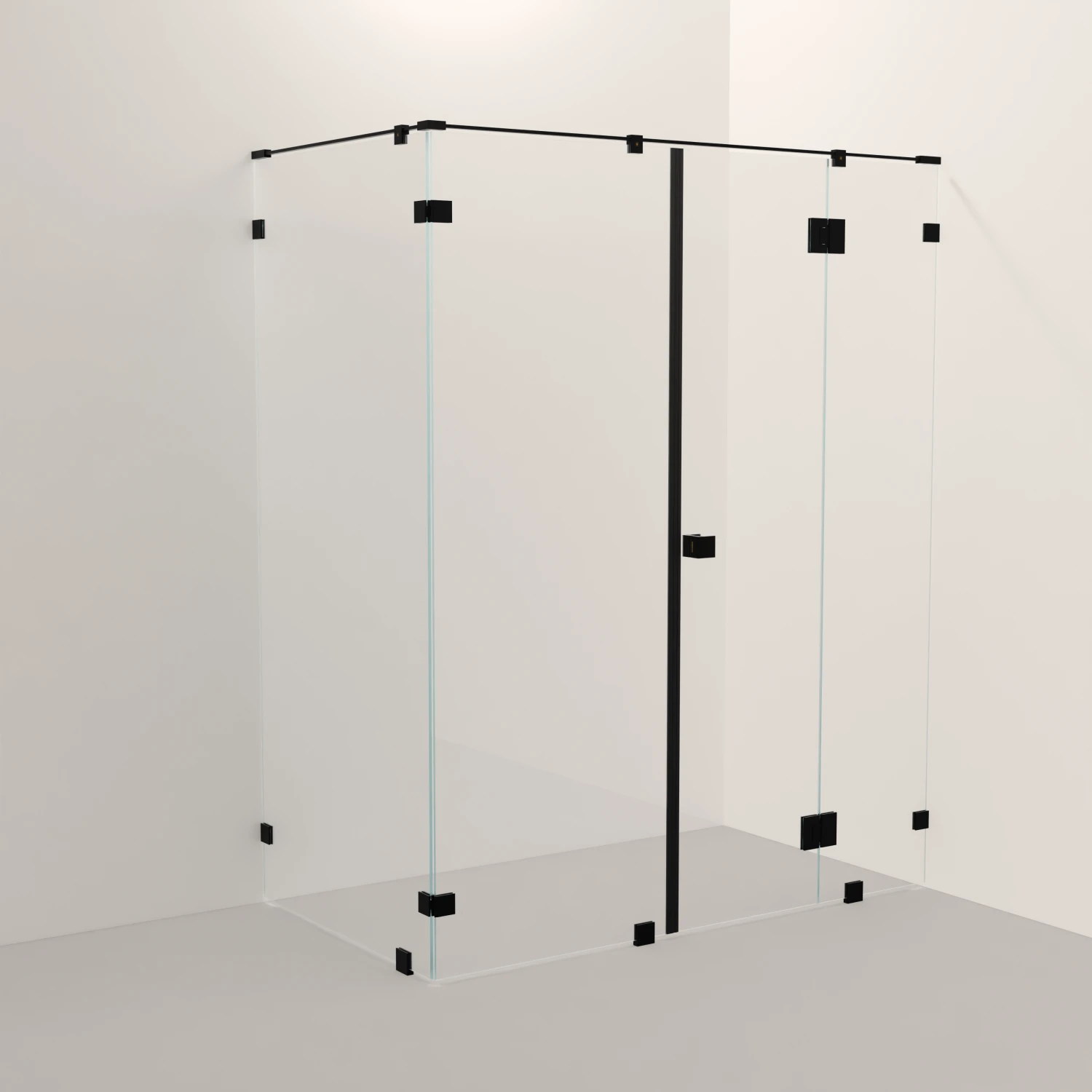 Glassfelt - 90° - Glassfelt - Dør på glassfelt med magnetprofil (22b)
