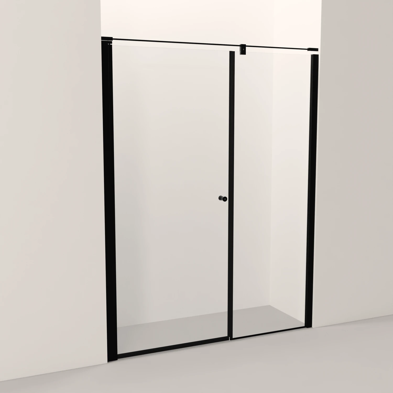 Liam rett dør - Fast glassfelt med magnet (5b)